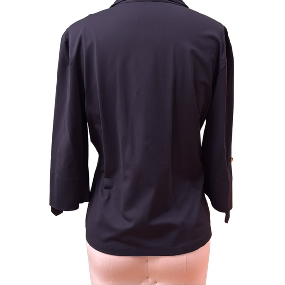 J. McLaughlin Black Button-Down Shirt Size Medium - Picture 4 of 6